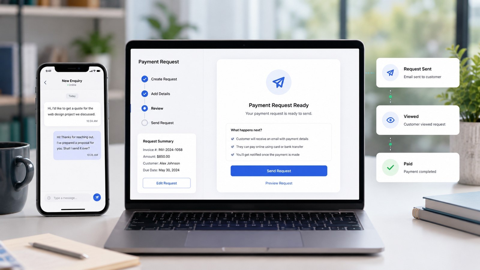 How to Send a Payment Request After a Customer Enquiry