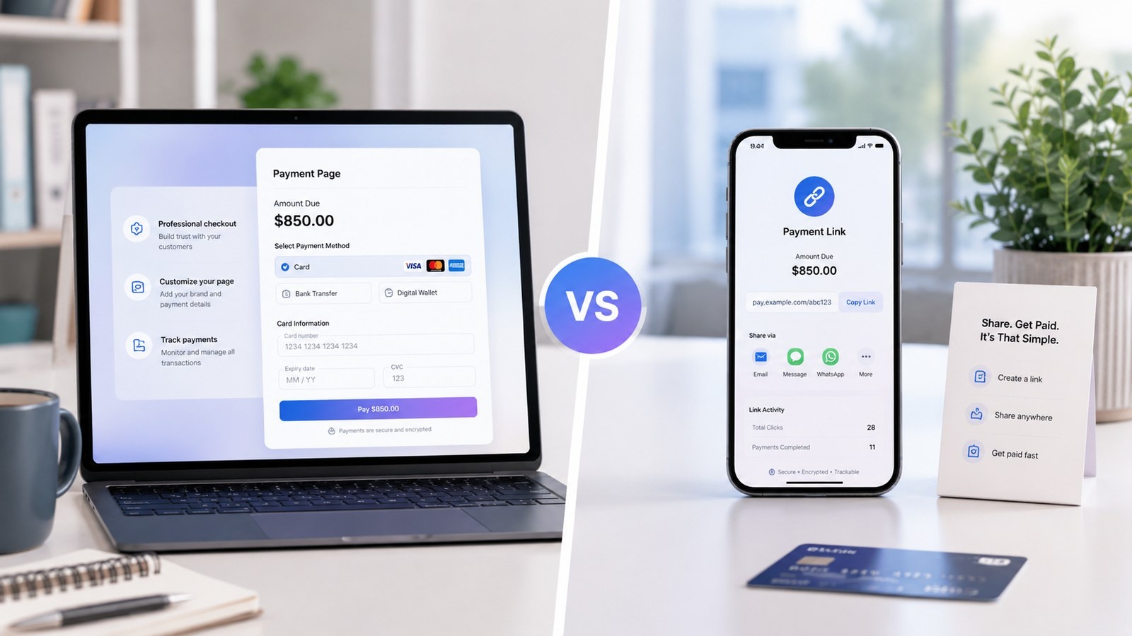 Payment Pages vs Payment Links: Which Should Your Business Use?