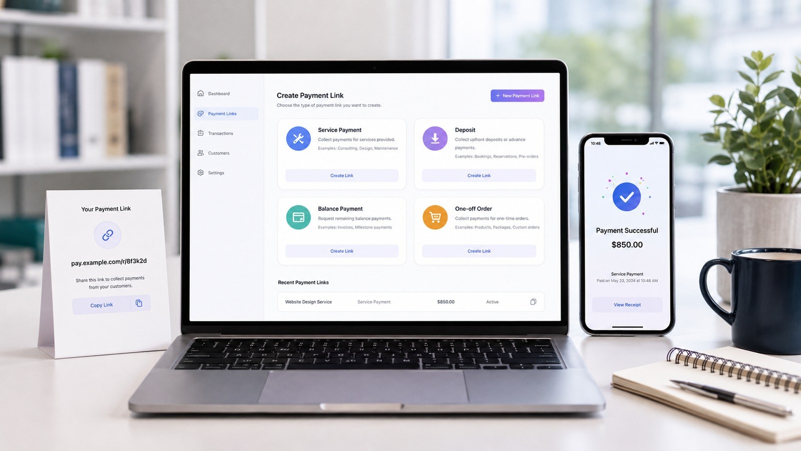 Taking Payments for Services, Deposits and One-off Orders