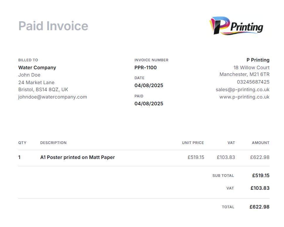 Paid Invoice With PaymentLink.io