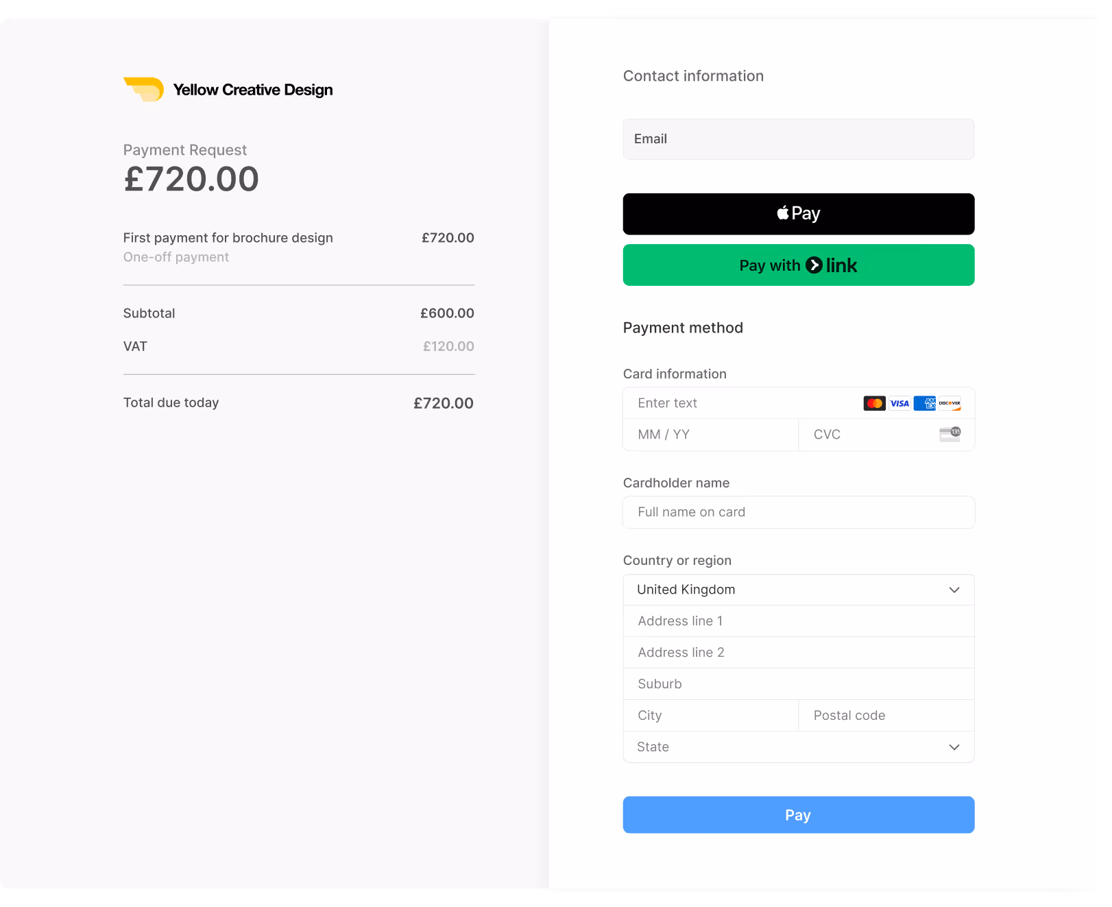 Stripe checkout desktop