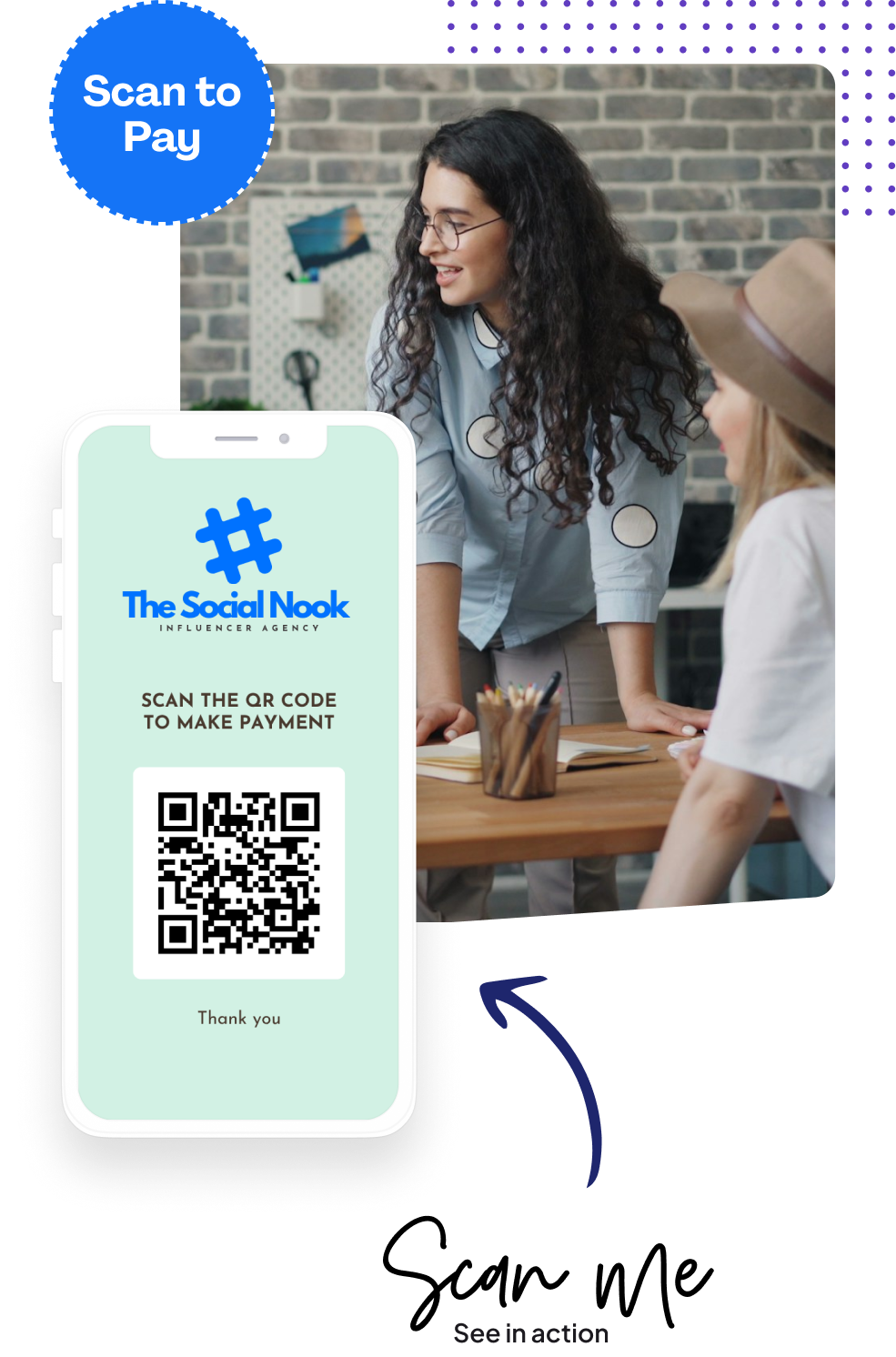 Pay using QR code in person