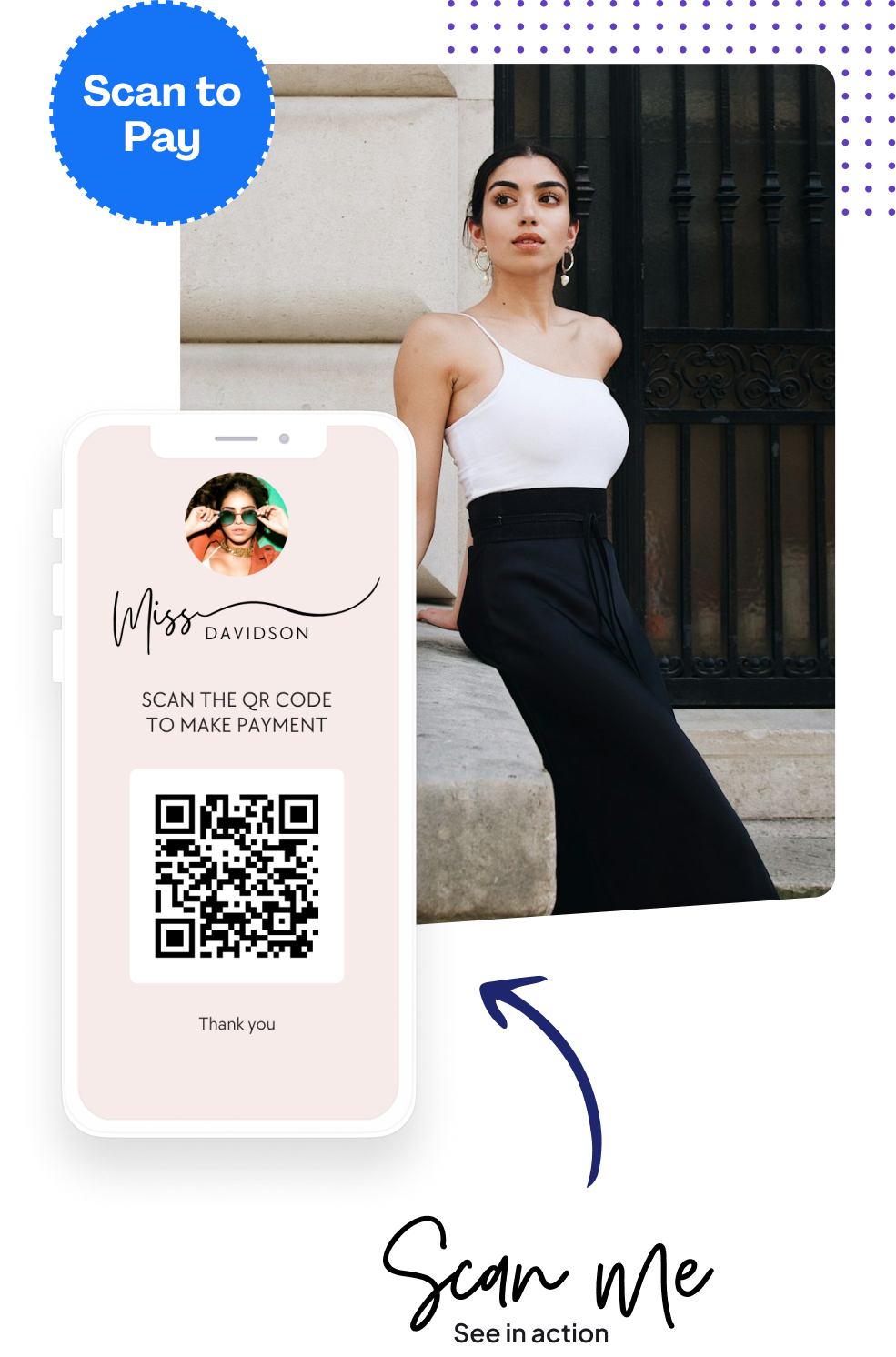 Pay using QR code in person