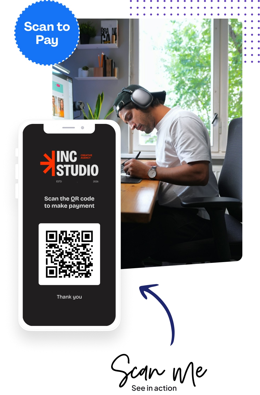 Pay using QR code in person